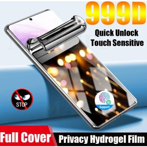 3D Curved Privacy Anti Glare Hydrogel Film for Samsung Galaxy S21 Ultra S20 S10 S9 S8 Note 9 10 Plus Aanti Spy Screen Protector
