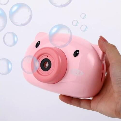 Automatic Funny Cute Cartoon Pig Animal Soap Children Bubble Maker Camera Bath Wrap Machine Toys Bubble Gifts for Kids and Girls