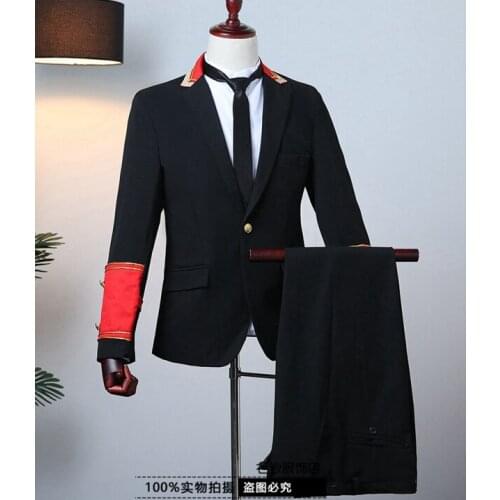 Freeship mens air force/captain/military cosplay uniform jacket and pants/stage performance/studio suit/asia size