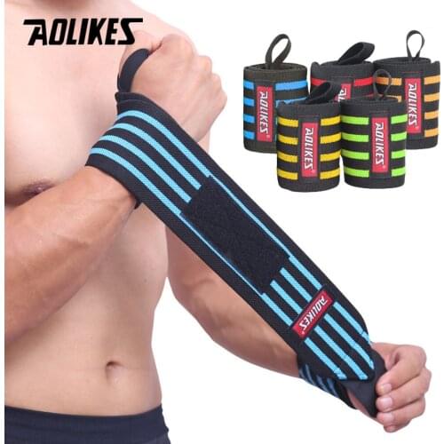 AOLIKES 1PCS Wristband Wrist Wrap Elastic Breathable Adjustable Weight Lifting Powerlifting Gloves Bandage Wrist Support Fitness