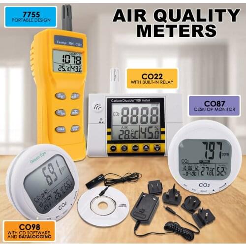 CO98 / CO87 / CO22 / 7755 Digital CO2 Carbon Dioxide Monitor Sensor Gas Analyzer Tester Humidity Temperature Air Quality Meter