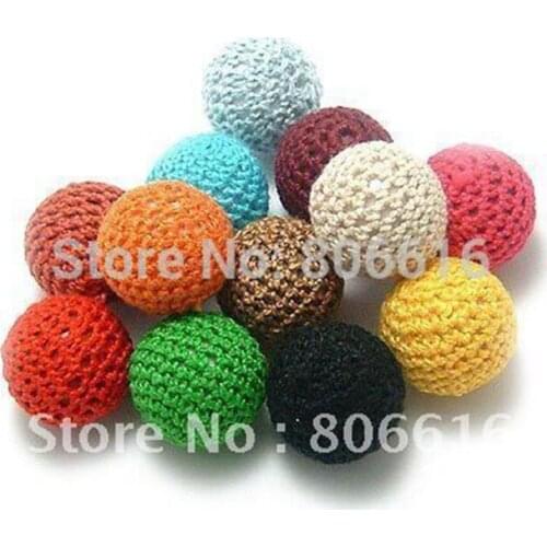 3# 20MM 50Pcs Colorful Cotton Wire Acrylic Plastic Loose Bead Jewelry Beads Accessory Findings