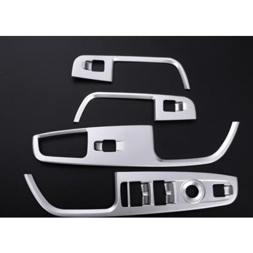 For Alfa Romeo Stelvio 2017 Car-styling ABS Chrome Window Lift Button Frame Cover Trim for Left Hand Driver