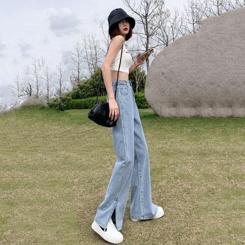 Summer Fashion Hole Ripped Vintage Jeans For Women High Waist Denim Jeans harem Pants for Female Cool Wide Leg Blue Trousers