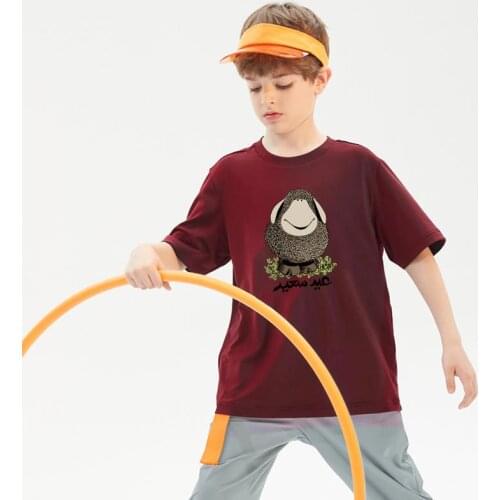 Eid al-Adha Childrens Sets Boys Shorts Fashion Printing O-Neck T-Shirt and Summer Casual Pullover Cotton Kids Boy girl Clothes