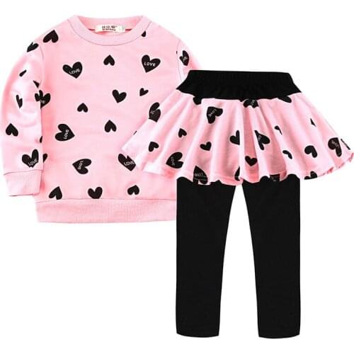 Baby Girls Set Spring Autumn Two-piece Suit Kids Cotton casual outfit Lovely 1-5 Years Children Cute Fashion Clothing