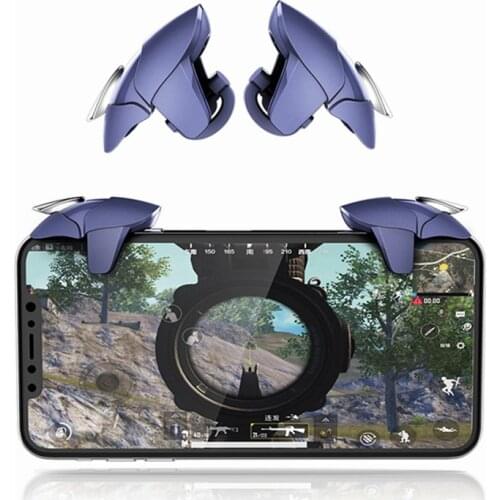 1 Pair Of PUBG Mobile Game Controller Blue Shark Gamepad Triggers Aim Button L1 R1 Shooter Joystick For Smart Phones Gaming