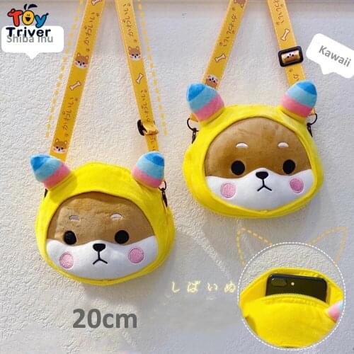 Cute Shiba Inu Dog Plush Toy Stuffed CrossBody Shoulder Bag Coin Purse Wallet Pouch Kids Children Girls Boyd Toys Birthday Gift
