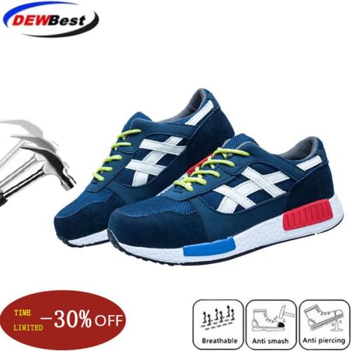 35~46 Men Safety Shoes Steel Toe Work Shoes Flats Casual Protective Footwear Sneaker Protect construction safety Mens work Boots