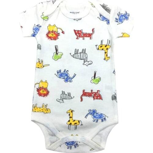 Baby Boys Girls Summer Clothes 2019 New Fashion 100% Cotton Baby Bodysuit Short Sleeve Newborn Baby
