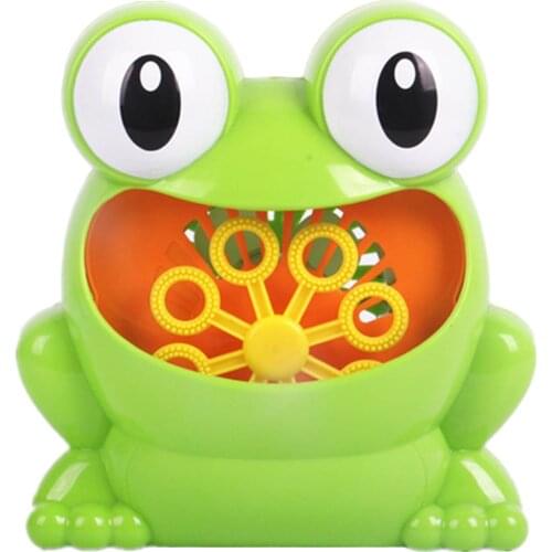 Cute Funny Battery Powered Electric Frog Bubble Maker Machine Blower Toy Children Kids Baby Showers Pool Bathtub Bubbles Game