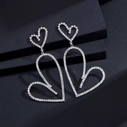 Fashion New Arrival Heart Earrings For Women Christmas Gift High Quality Cubic Zirconia Heart Drop Earrings Jewelry Wholesale