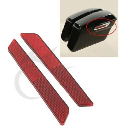 Motorcycle Saddlebags Latch Cover Red Reflectors Visibility For Harley Touring Road King Street Glide FLHR FLHX FLHTCU 2014-2020