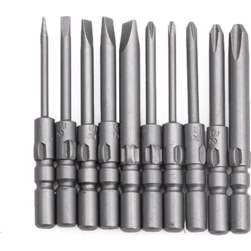 10Pcs Magnetic Screwdriver Bits Kit For DC Powered Electric 40mm Screwdriver 800