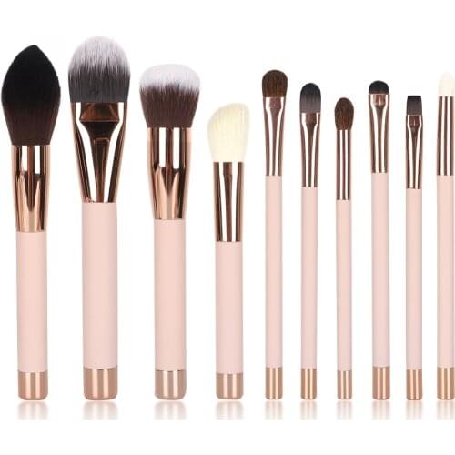 Professional Makeup Brushes Set 10PCS/lot Wood Handle with Magnet Make up Synthetic Hair Foundation/Powder/Eyelash/Shader Brush