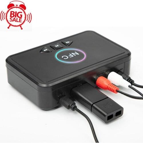 NFC Bluetooth 5.0 Audio Receiver & USB Play RCA AUX 3.5MM 3.5 Jack Music Stereo Wireless Adapter For Car Home Speaker