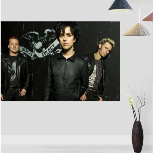New Arrival Green Day Posters On The Wall Modern Vertical/Horizontal Rectangle Poster Silk Fabric Cloth Wall Art Unframed