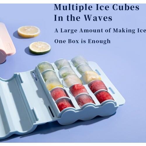 New Style Food Grade Silicone Ice Tray Homemade Ice Cubes Household Small Refrigerator Wavy Ice Cream Mold Kitchen Accessories