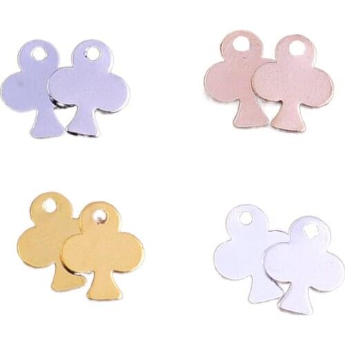 Solid plane with one hole, poker, plum blossom, electroplating multi-color making necklace bracelet pendant 20pcs