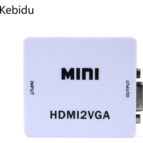 Kebidu 1080p Usb Hdmi-compatible Vga Adapter Audio To Vga Converter For Xbox 360 PC Laptop to HDTV Projector DVD PS3