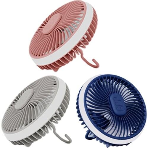 USB 4000mAh 3 Gears Ceiling Fan with LED Lamp Remote Control for Outdoor Tent Home BBQ Camp Hurricane Emergency Outages