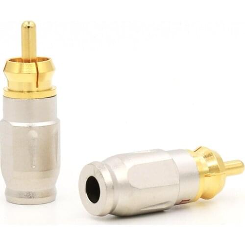 Gold Plated Copper RCA plug 5MM diameter rca cable plug adapter connector audio cable plug