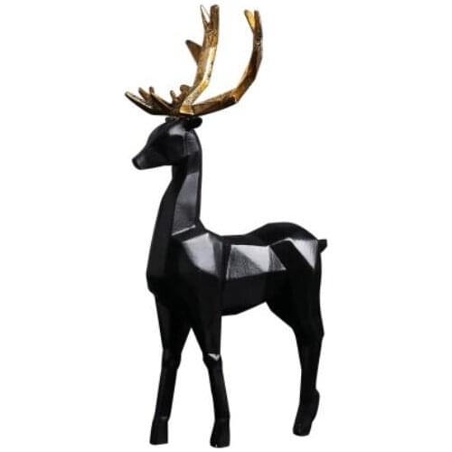 STATUE FACTORY DIRECT SALE OF NORDIC ANIMAL GEOMETRIC BLACK DEER GEOMETRIC ELK RESTAURANT OPENING TV CABINET OFFICE DECORATION