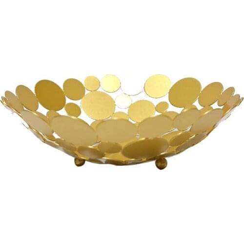 Nordic Disc Wrought Iron Fruit Plate Living Room Fruit Basket Snack Storage Basket Fruit Bowl Round Fruit Basket