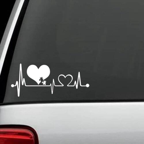 Autism Heartbeat Lifeline Monitor Screen Decals Vinyl Car Sticker For Truck SUV Decor