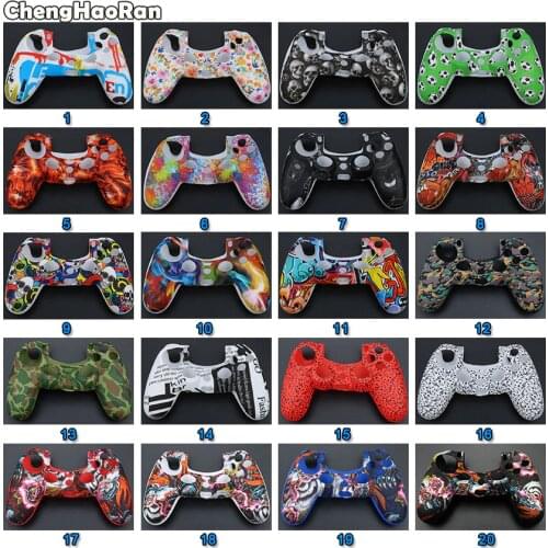ChengHaoRan Waterproof Game Skull Rubber Skin Silicone Cover Case for Sony PS4 Slim Pro Controller Wireless