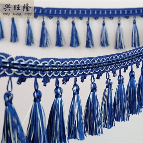 XWL 12M/Lot 11cm Wide Curtain Lace Accessories Polyester Tassel Fringes Trim Ribbon DIY Sewing For Sofa Cloth Home Textile Decor