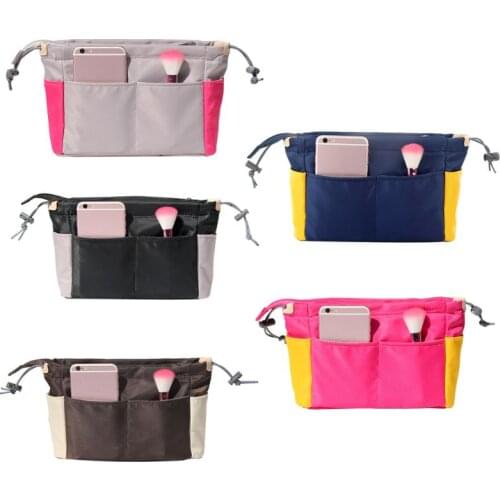 Women Portable Color Matching Handbag Travel Cosmetic Makeup Bag Toiletry Case Storage Pouch Organizer