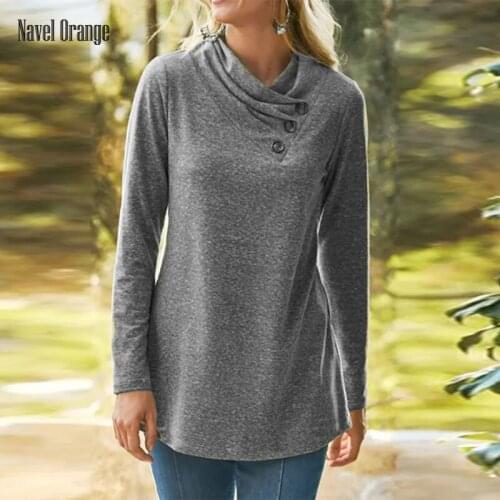 Spring Autumn Women Casual O-Neck Solid Top Blouse Full Sleeve Button Loose Pullover Shirt Plus Size 5XL Streetwear Dropshipping