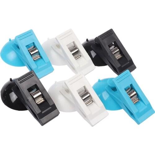 2pcs Car Interior Window Clip Mount Black Suction Cap Clip Plastic Sucker Removable Holder For Sunshade Curtain Towel Ticket