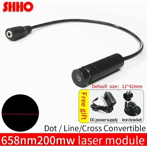 658nm 200mw red line laser module line width adjustable industrial positioning production marking free shipping Wholesale