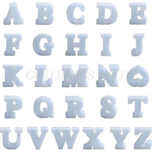 26Pcs/Set Letter Decorations Silicone Mould DIY Crafts Jewelry Making Tool English Alphabet Crystal Epoxy Resin Mold Drop Ship