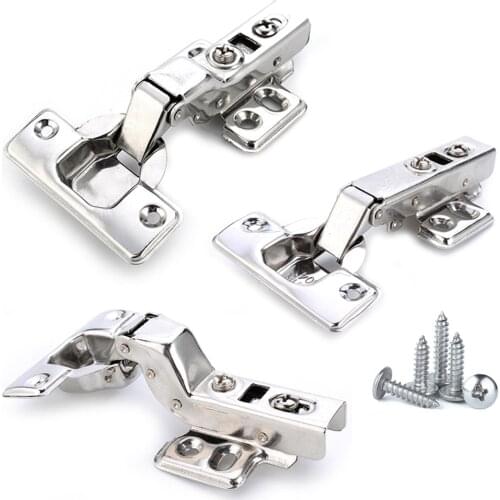 4Pcs C Series Hinge Stainless Steel Door Hydraulic Hinges Damper Buffer Soft Close For Cabinet Cupboard Furniture Hardware