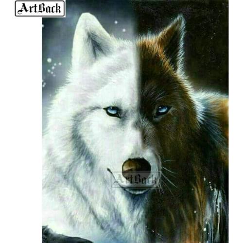 Full square animal 5d diy diamond painting wolf mosaic crafts diamond embroidery 3d sticker decoration