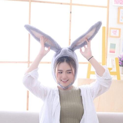 Women Girls Long Cap Bunny Ears Hat Party Cosplay Plush Rabbit Ears Hat Bunny Hood Hat with Earflaps