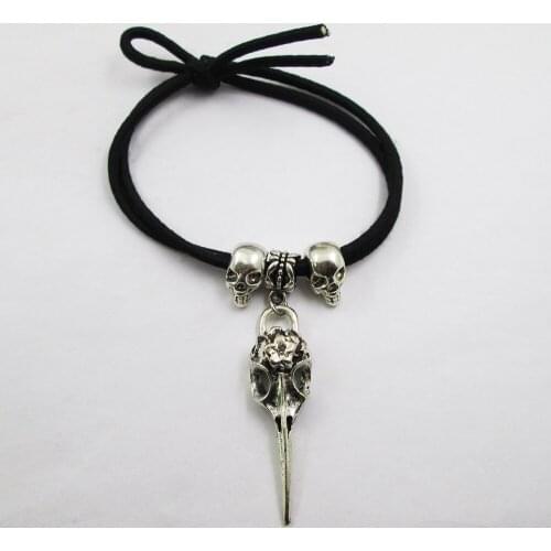 Flower Vulture Bird Skull HeadCharm Elastic Hair Bands Ponytail Hair Accessories For Hair And Hand Unisex All Age Birthday Gift