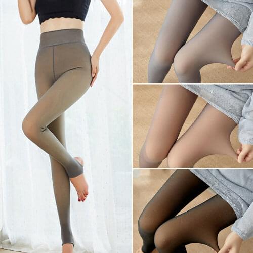 2020 Newest Hot Women Tights Flawless Pantyhose Fake Translucent With Premium Velvet Winter High Elastic Warm Fleece Pantyhose