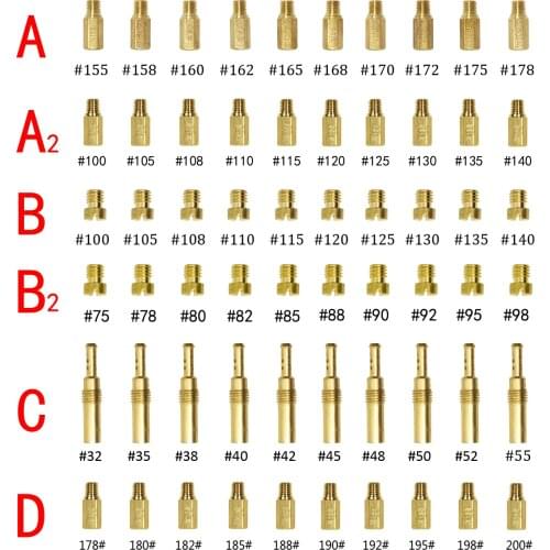 Kit de carburador de motocicleta, 10 peças, conjunto de carburador de motocicleta, jato principal, bico principal para pwk pe mi
