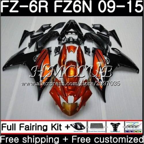 Body For YAMAHA FZ6N FZ-6R 2009 2010 2011 2012 2013 2014 2015 22HC.18 FZ 6R FZ6 R FZ6R 09 10 11 12 13 14 15 Fairing Gloss Orange