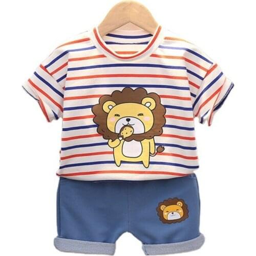 Fashion Children Clothes Summer Baby Girls Clothing Boys Cartoon Casual T-Shirt Shorts 2Pcs/Sets Toddler Costume Kids Tracksuits