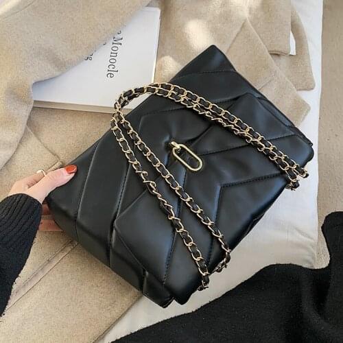 Fashion New Embroidery Thread PU Leather Small Crossbody Bags 2021 Quality Ladies Branded Chain Handbags Shoulder Hand Bag