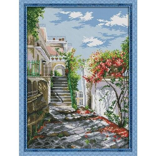 Cross stitch kit Joy Sunday landscape printing embroidery 11CT 14CT count needle and thread hand-printed decorative gift set