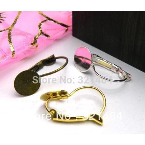 Wholesale 300pcs 13x21.5mm with 9mm gule pad Ear Leverback Earring Hooks Earwires DIY Jewelry Findings