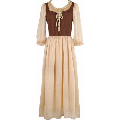 Medieval Maid Dress Manga Pastoral Rural Style Farm Corset Costume
