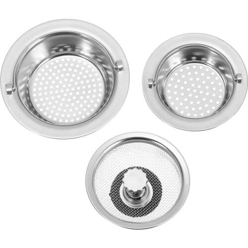 Portable Handheld Stainless Steel Sink Filter Water Sink Plug Floor Drain Kitchen Strainer Sewer Outfall Gadgets Home Cleaning T