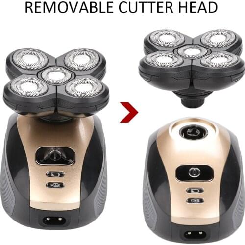 Portable Hair Trimmer Clippers Painless Shaving 5 in 1 Stainless Steel Black Razor Shaving Electric Shaver Trimmer for Men